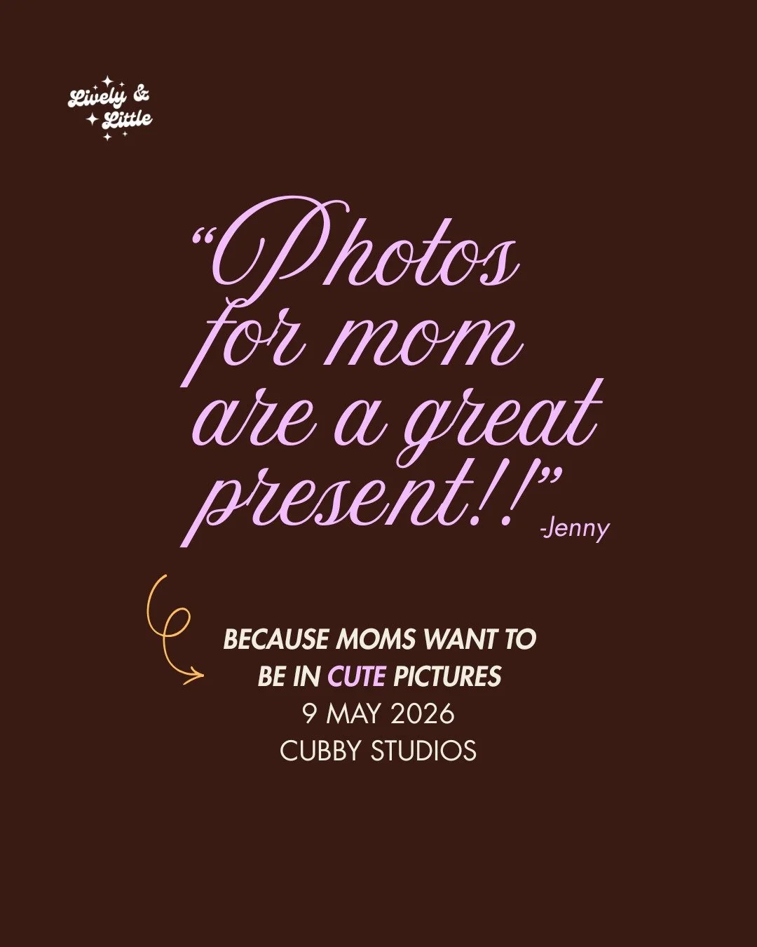 🪄📷 Pssst...rumour has it that mothering figures love quick, cute &amp; adorable things. GREAT NEWS- studio mini sessions only happen twice/year and booking opens tomorrow! If you're on the mailing list you will get the link in your inbox, otherwise