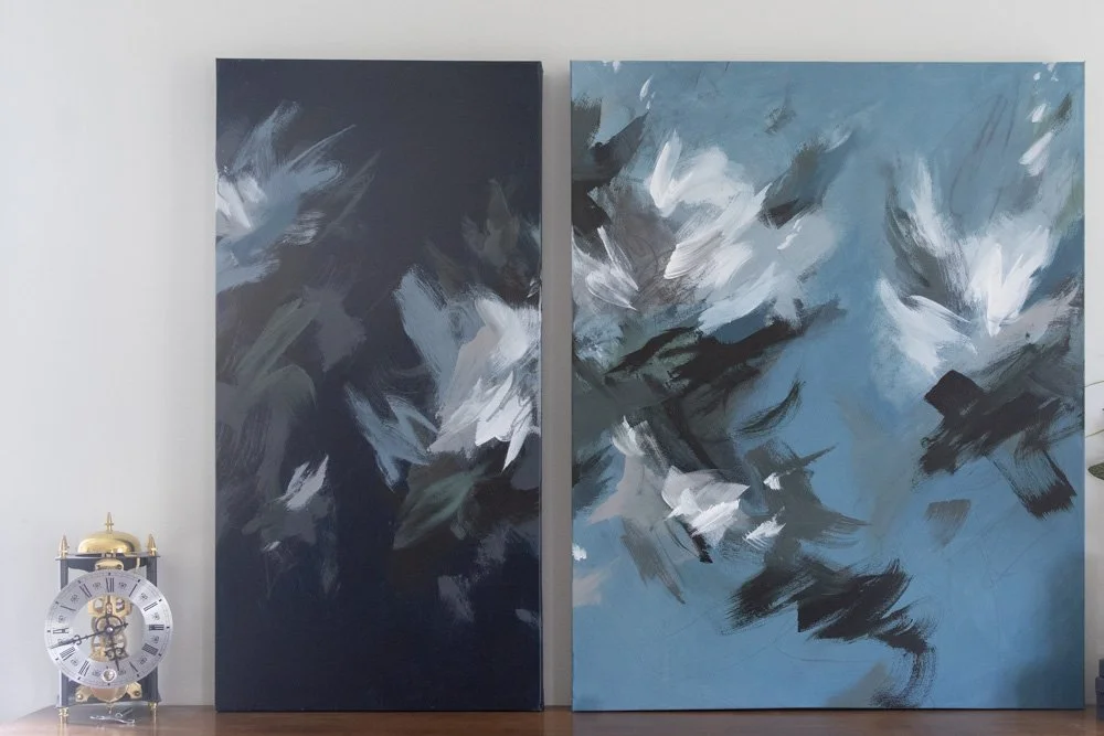 'Oh so true' 30x15in & 'In the meantime' 30x24in