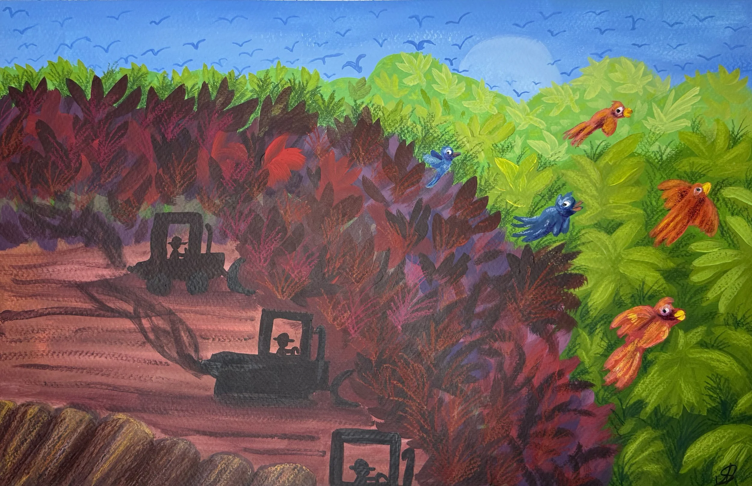 AmeenaSiddique_Rainforest_Animals_Deforestation_Gouache_Painting5.JPG