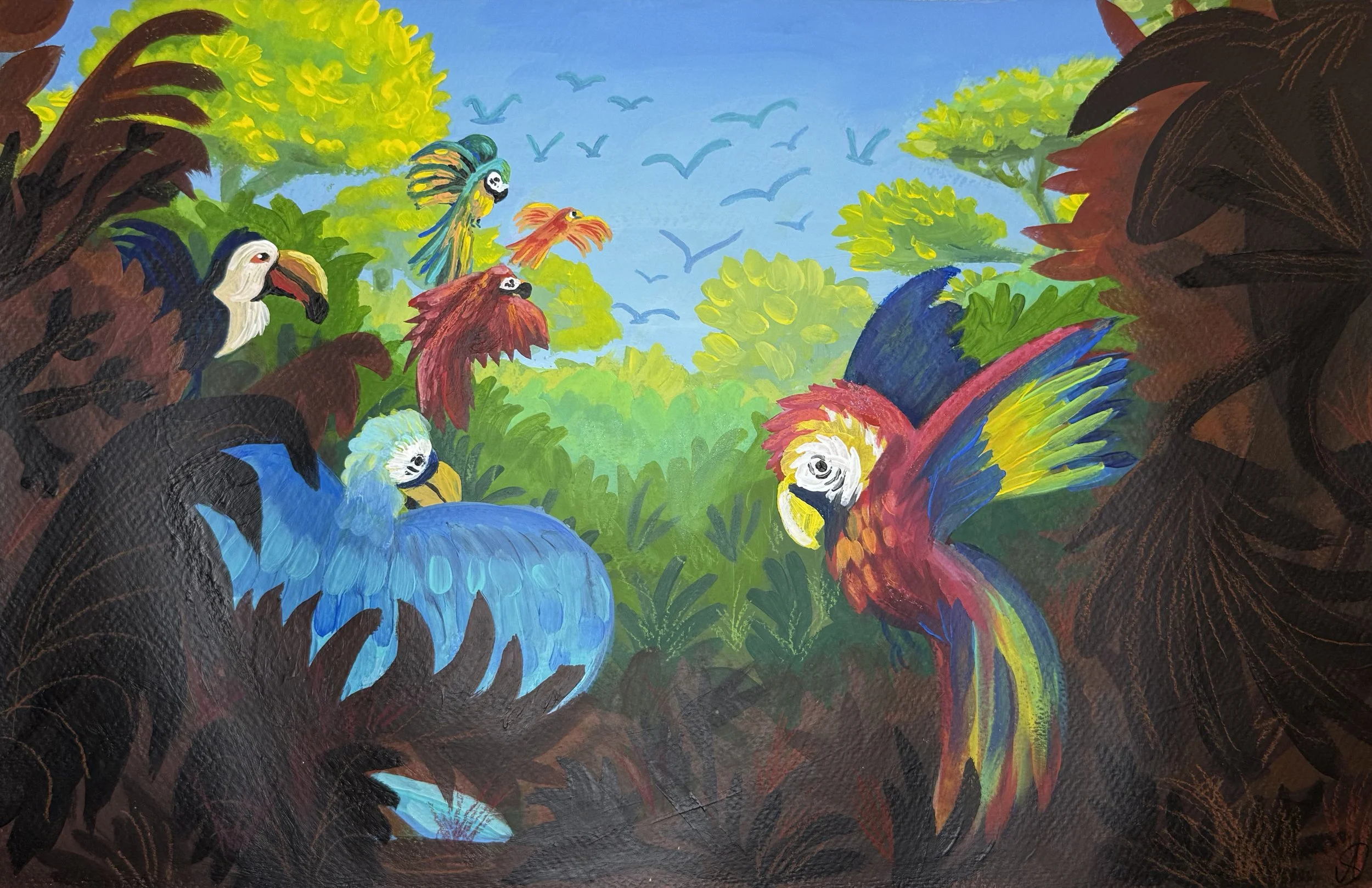AmeenaSiddique_Rainforest_Animals_Deforestation_Gouache_Painting1.JPG