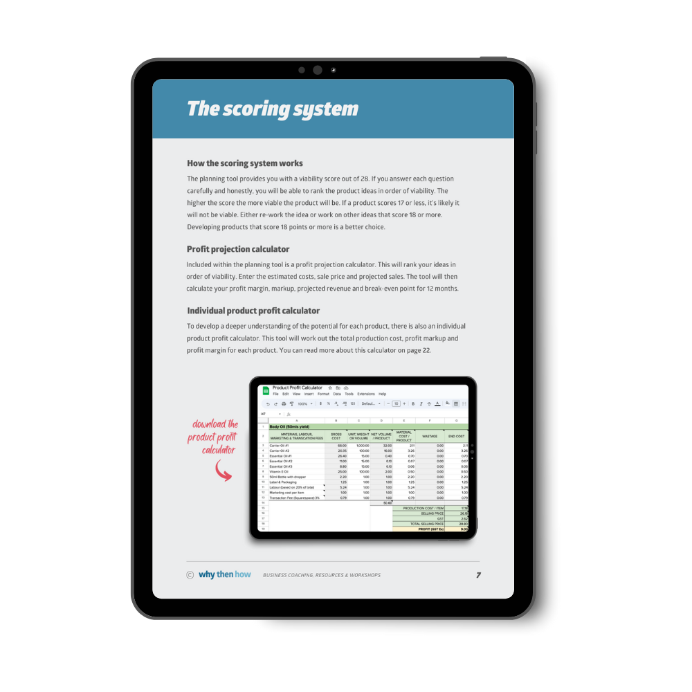 Product Planner & Profit Calculator — Why Then How
