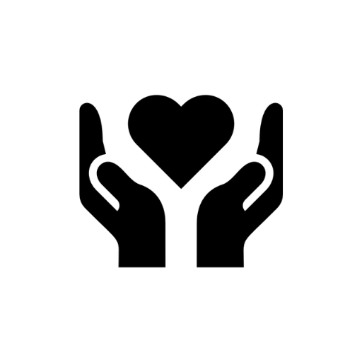 Icon of two hands holding a heart.