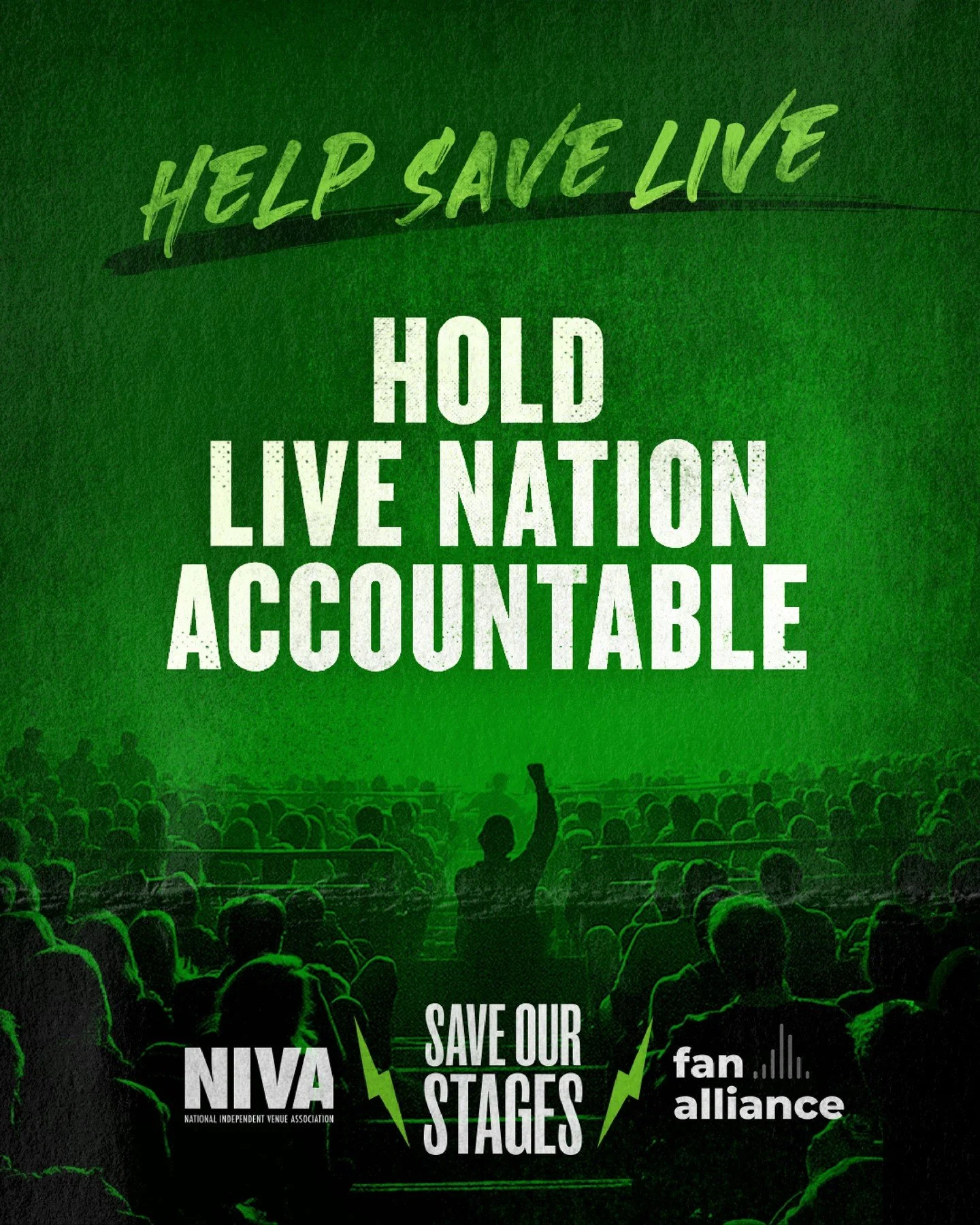 Live music fans &mdash; we need your voice!

Right now, state attorneys general across the country are deciding whether to continue challenging Live Nation and Ticketmaster&rsquo;s significant control of the live music industry. If they walk away, th