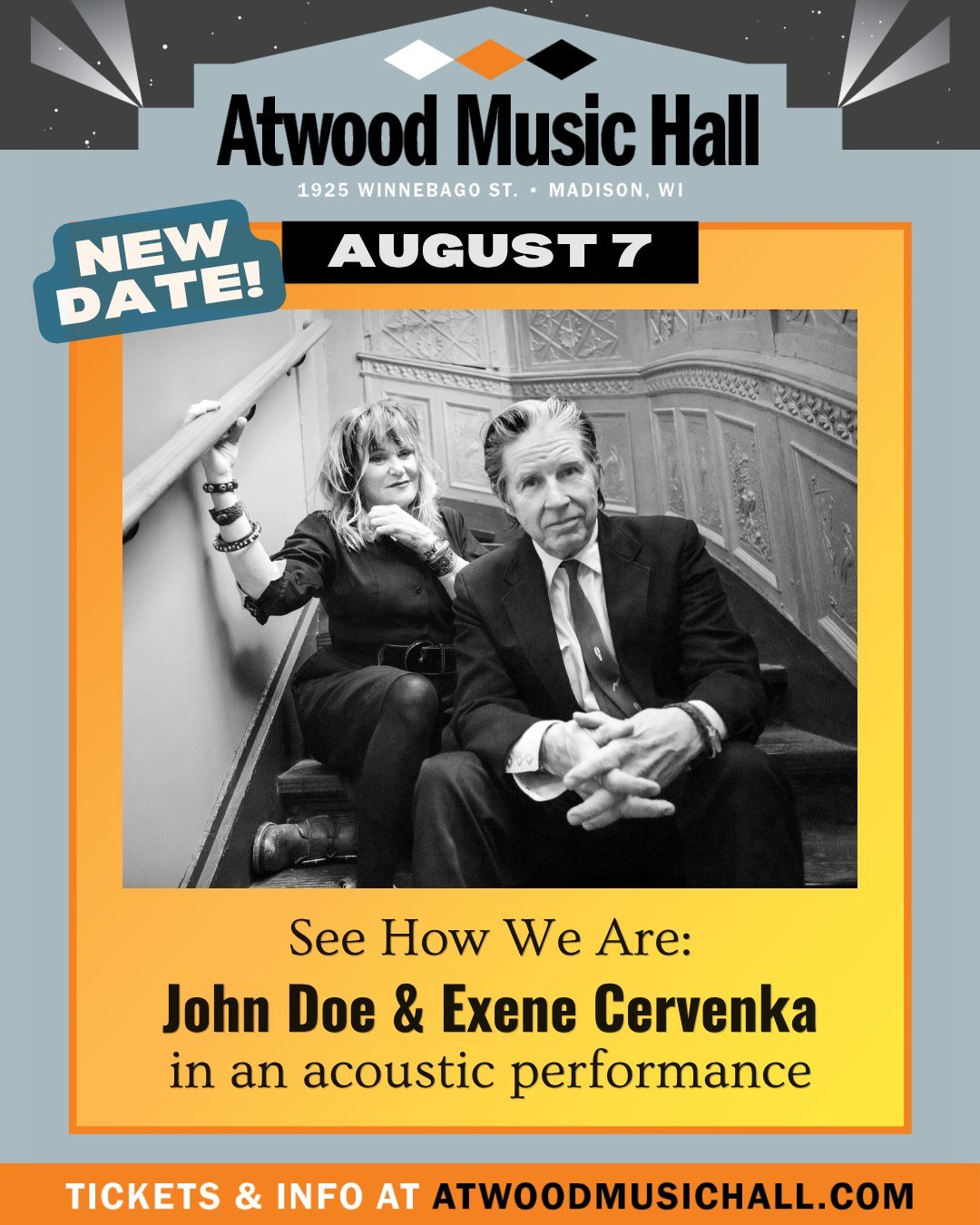 NEW DATE 📅 See How We Are: John Doe &amp; Exene Cervenka in an acoustic performance 

John was asked to join Bob Dylan's tour so what can you do but say yes! 💅

So this show has been moved from June 12 to August 7.

🎫 Tickets are still available:
