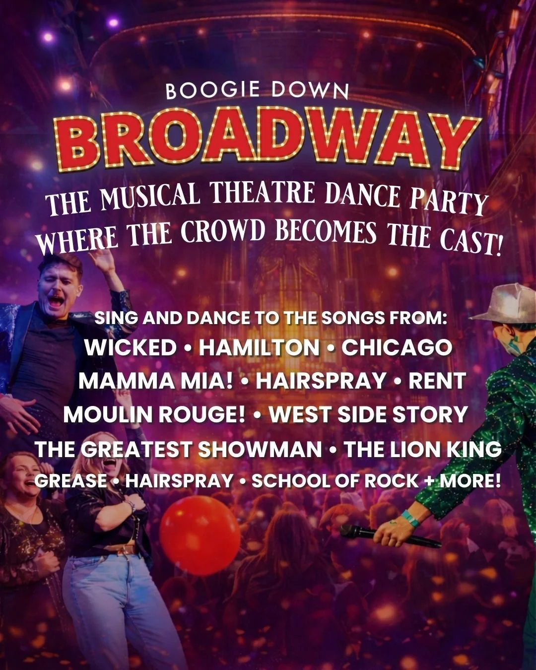 Get ready for the ultimate Broadway-inspired singalong dance party, where you are the star! 🌟 For one unforgettable night, Atwood Music Hall transforms into a high-energy celebration of the greatest musicals ever made and everyone&rsquo;s invited to