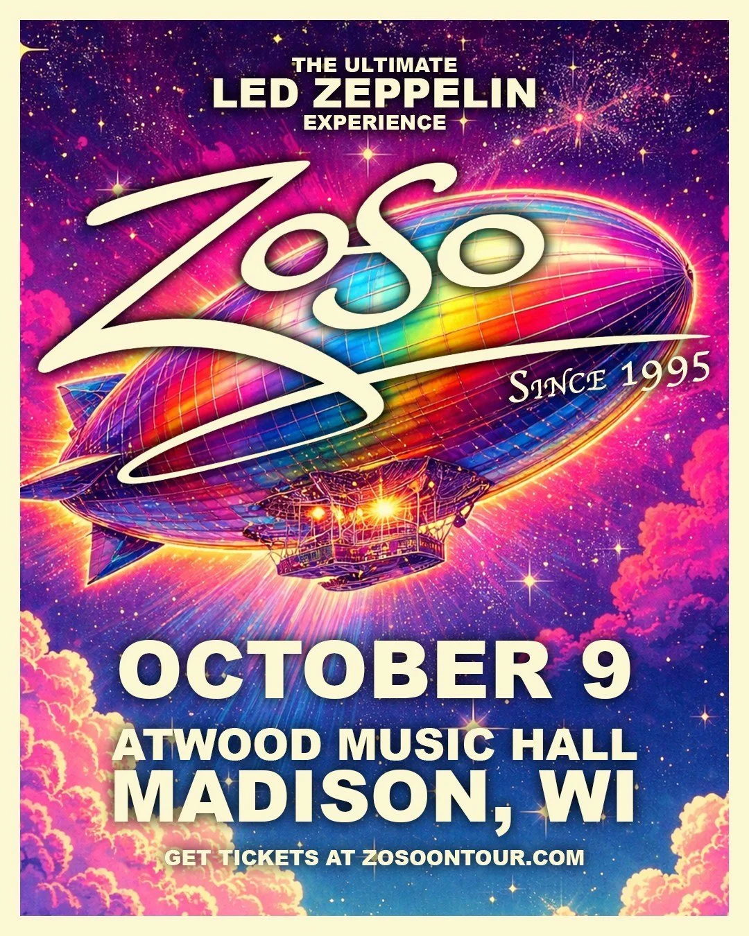 JUST ANNOUNCED // Zoso &ndash; The Ultimate Led Zeppelin Experience 
📆 October 9

Celebrating 31 years of touring in 2026, Zoso has become one of the most iconic and respected Led Zeppelin tribute experiences in the world, having played over 4,900 s