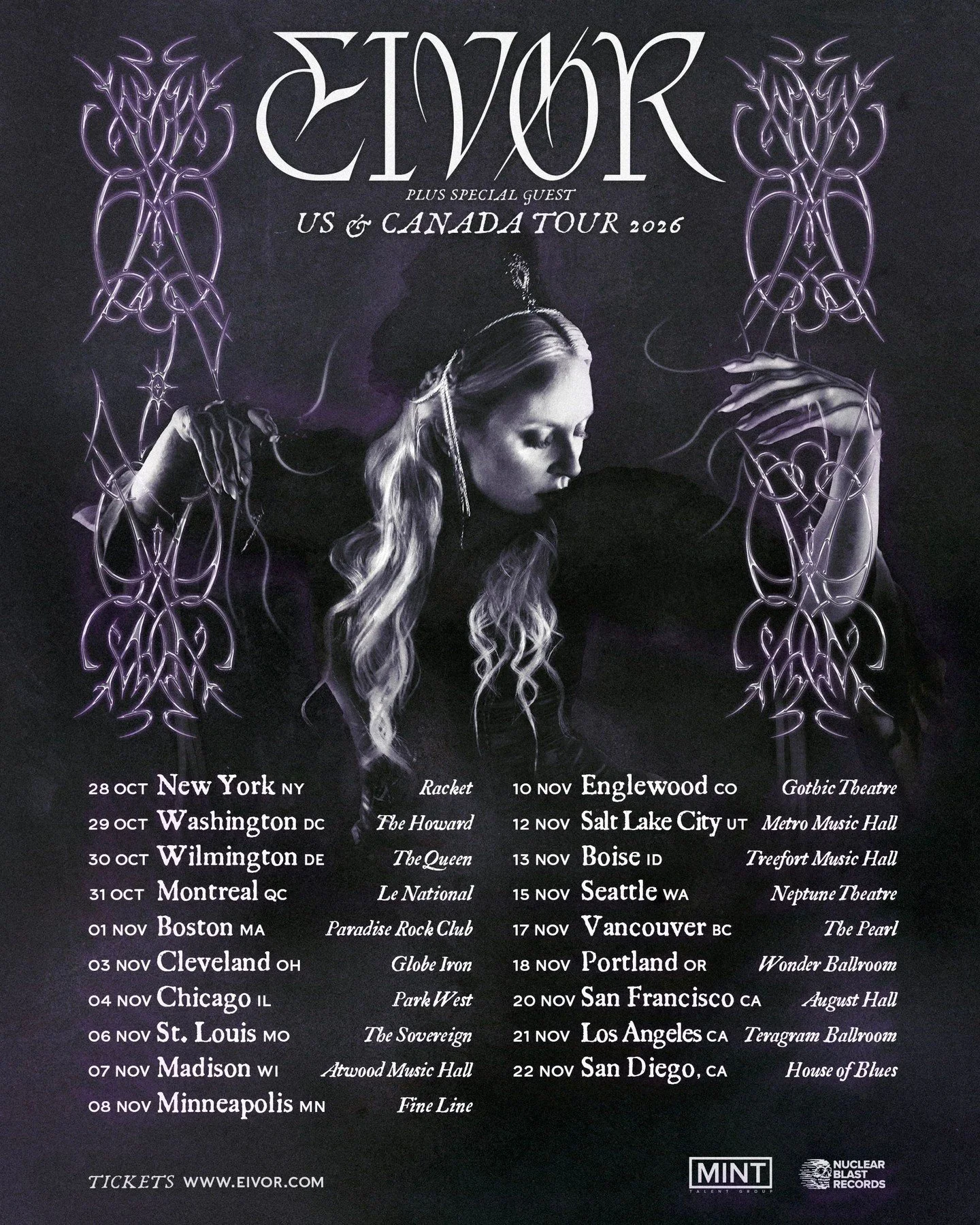 JUST ANNOUNCED >> Eiv&oslash;r << November 7
Tickets on sale FRIDAY!

Eiv&oslash;r is one of the most distinctive voices to emerge from the Nordic music scene, an artist whose work bridges ancient tradition and contemporary sound. Raised 