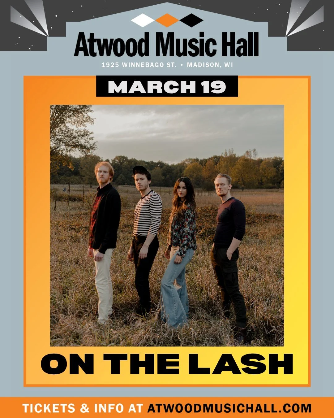 ON SALE NOW: 
🌟 On The Lash 
📆 March 19
📍 Atwood Music Hall

In honor of Irish traditional music, On The Lash creates timeless sounds through original voices. With new takes on classic songs and original constructions of established standards, OTL