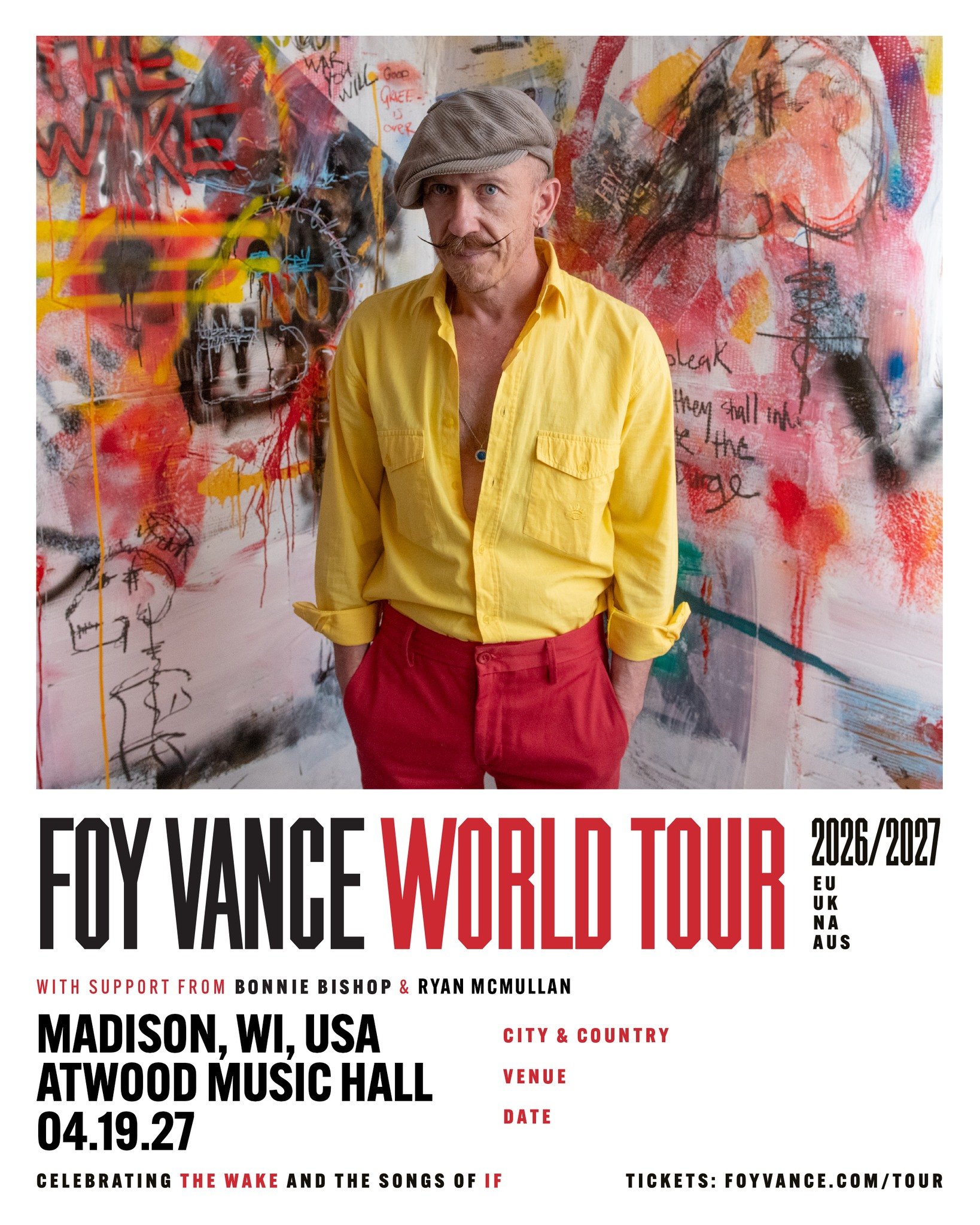 We're excited to announce that Bonnie Bishop &amp; Ryan McMullan will be supporting Foy Vance on his World Tour | 2026 &amp; 2027 - Celebrating "The Wake" And The Songs of "If"! Coming to Atwood Music Hall on April 16!

👉 Find ou