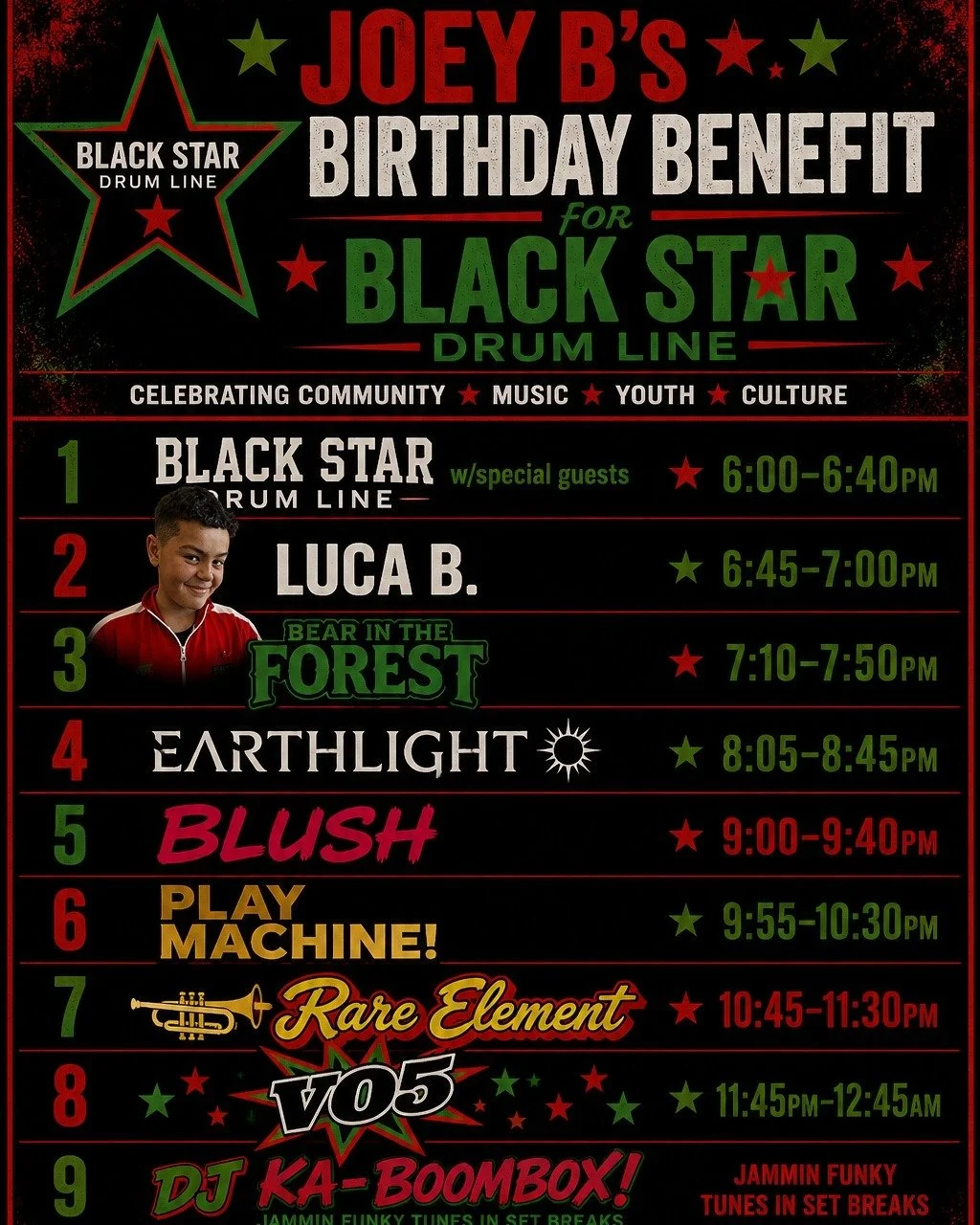 ON SALE NOW 🎂 Joey B&rsquo;s Birthday Benefit for Black Star Drum Line
📆 November 13
🎫 Get Your Tickets: atwoodmusichall.com/shows/2026-11-13