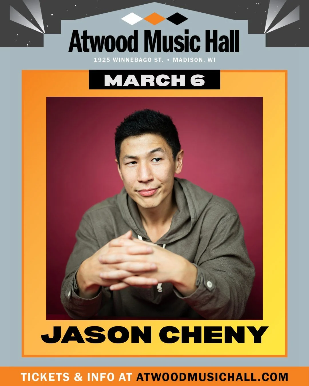 ON SALE NOW: JASON CHENY
March 6, 2027

🎫 Get your tickets for this funny guy at our website!