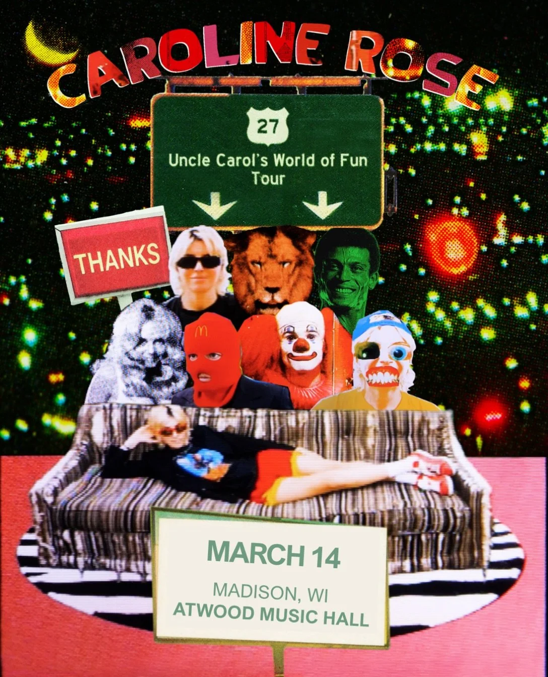 NOW ON SALE:
😎Caroline Rose - Uncle Carols World of Fun Tour 
📆 March 14 

🎫 Tickets atwoodmusichall.com/shows