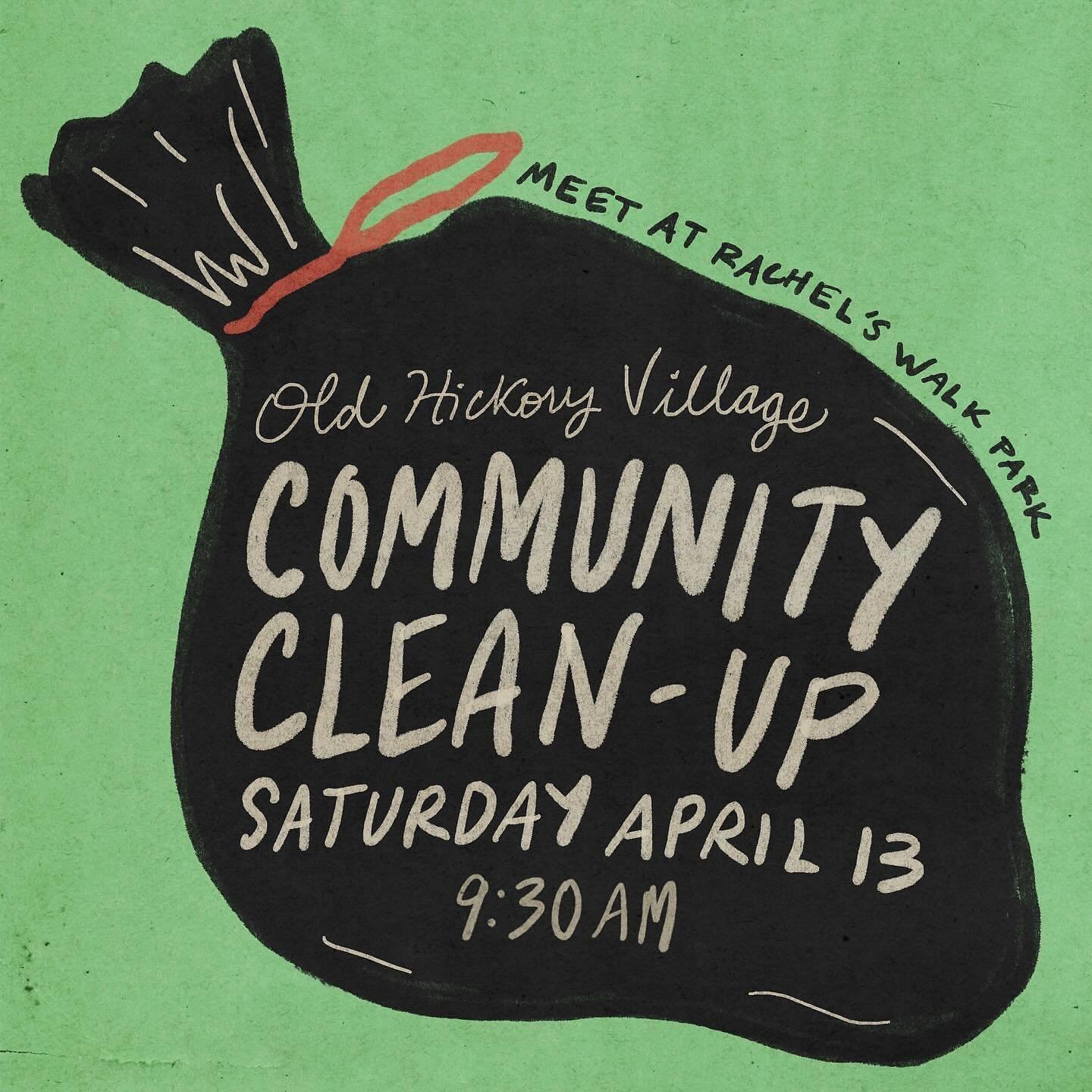 Join the Old Hickory Village Neighborhood Association in a Community Clean-up this Saturday, April 13, at 9:30 AM at Rachel&rsquo;s Walk Park. Afterwards, our friends at @southerncrystalco will be offering refreshments and a discount at their shop fo