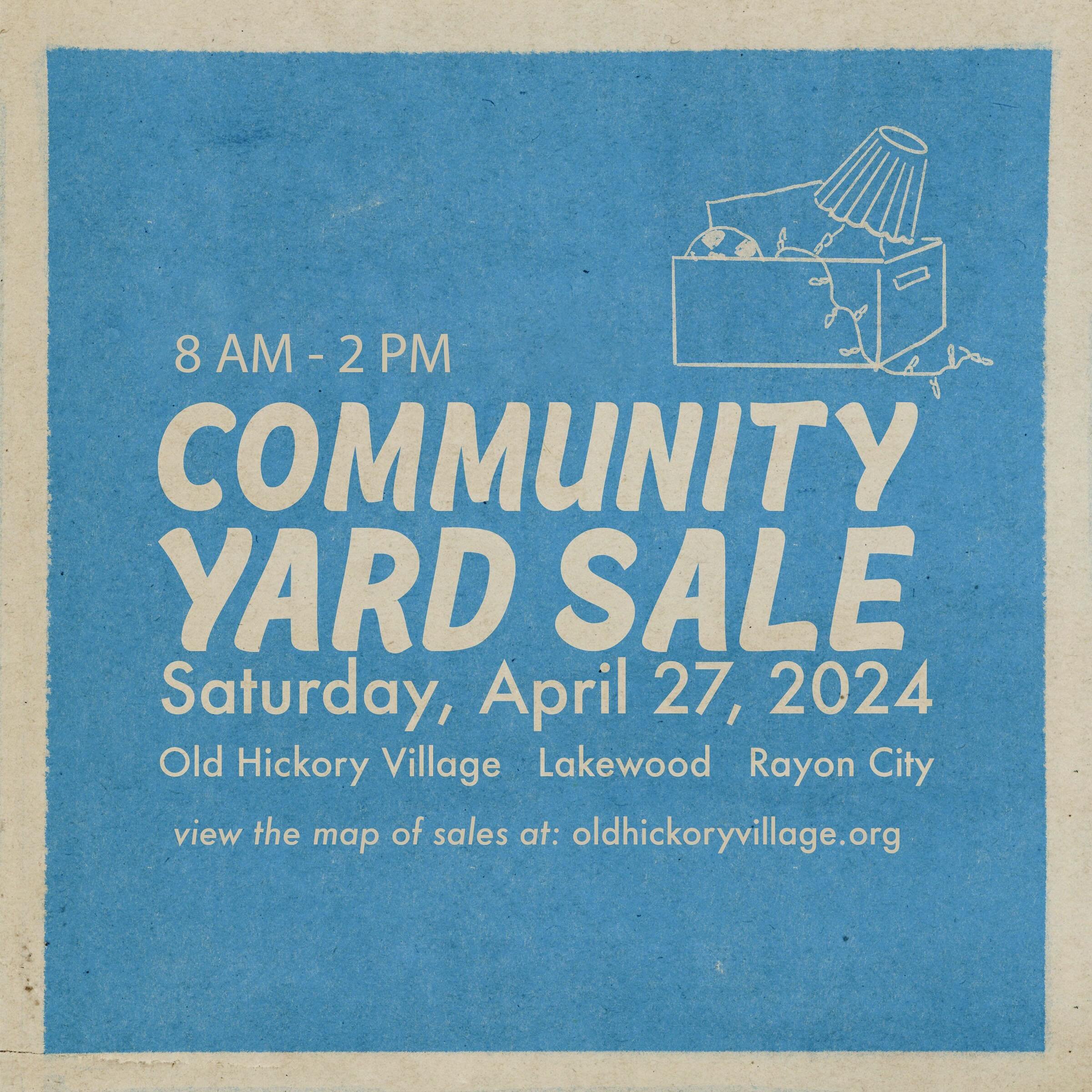 Our annual community yard sale is this Saturday, April 27. Over 60 people have signed up! Plus our friends at @nowatnpl.oldhickory, @southerncrystalco, and Old Hickory United Methodist Church @oldhickorymethodistchurchtn will be participating. Link i