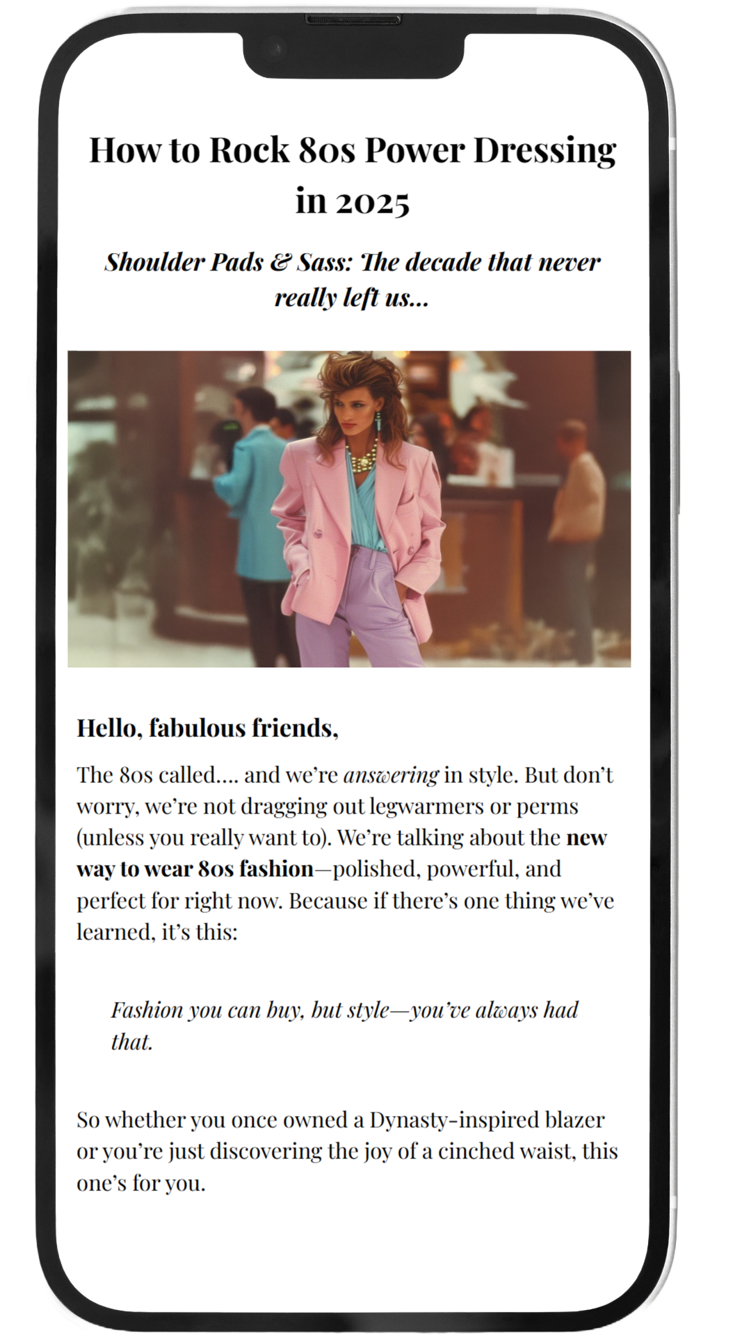 Fashion & Lifestyle — Editorial & Newsletter