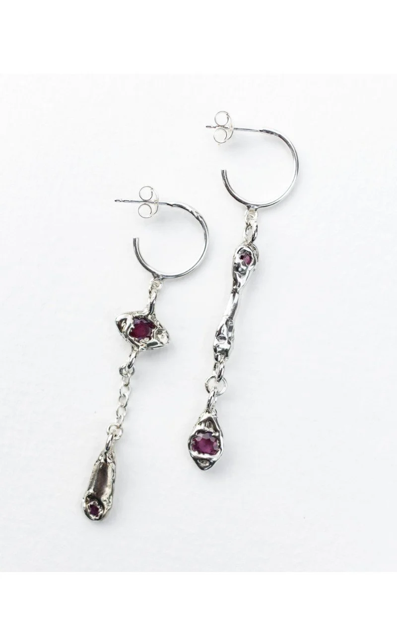 Earrings Ruby Red