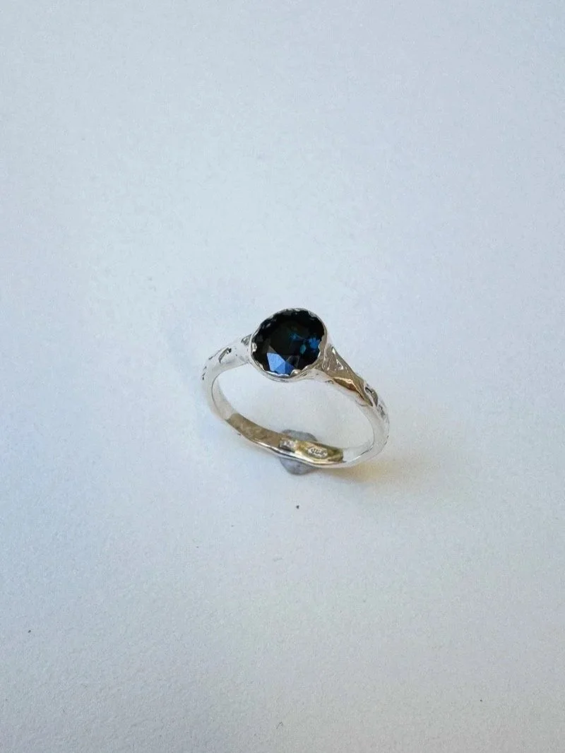 Recycled sterling silver statement ring handmade in Slovenia