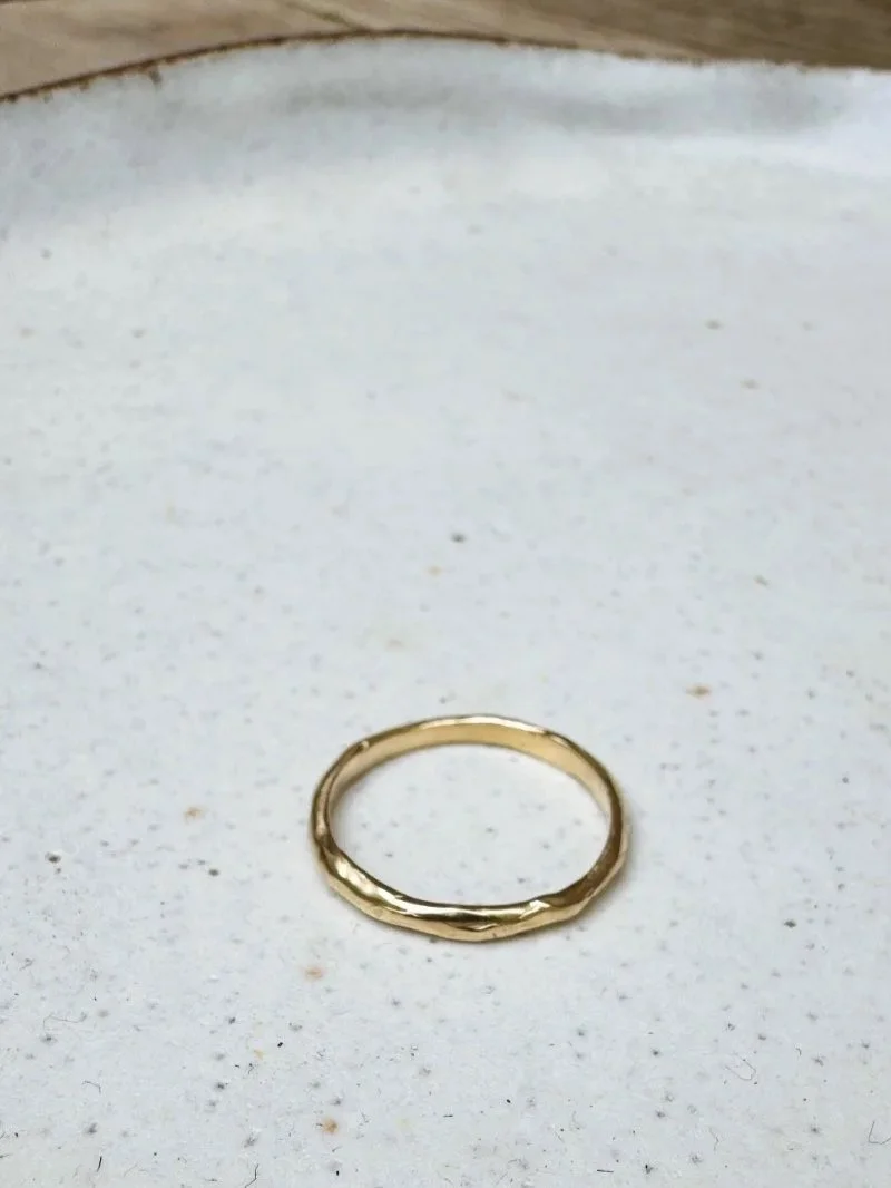 Recycled 14ct gold statement ring handmade in Slovenia