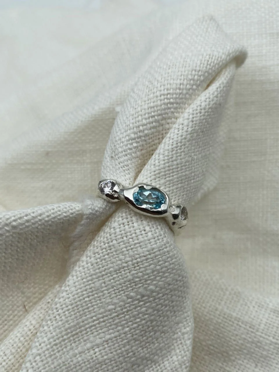 Ring Wabi Sabi Topaz + Diamonds