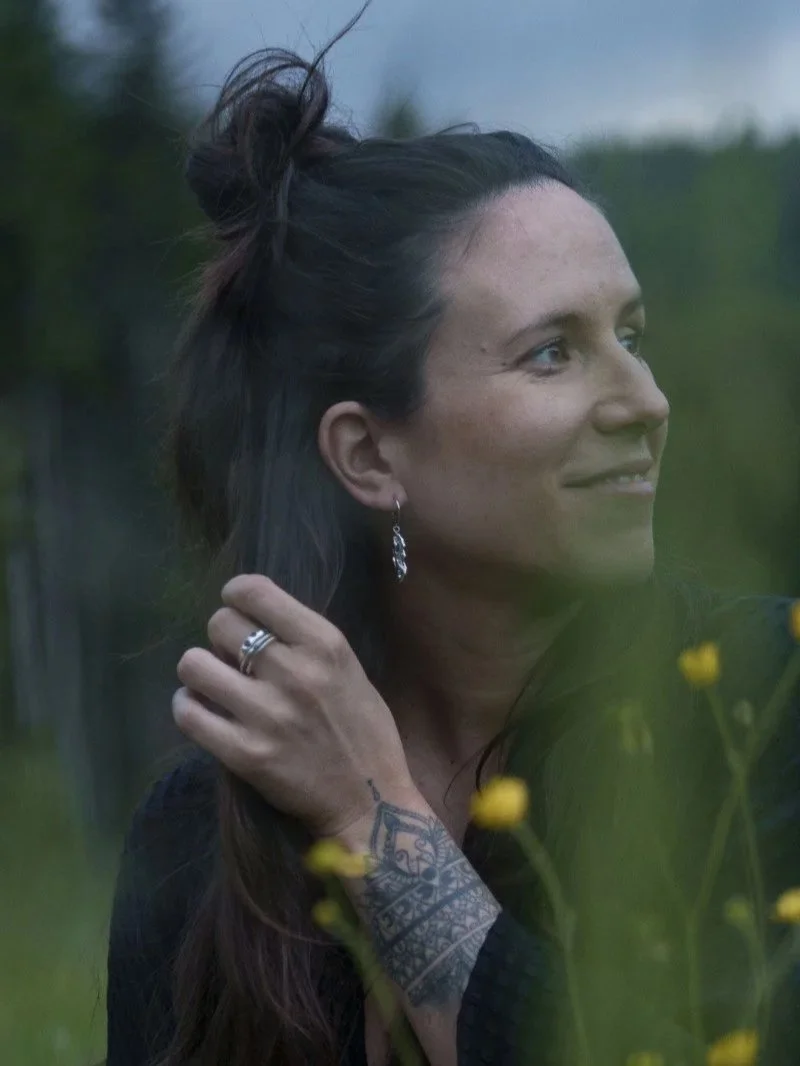 Modern statement earrings in recycled sterling silver, handcrafted organic jewellery with polished shine.
