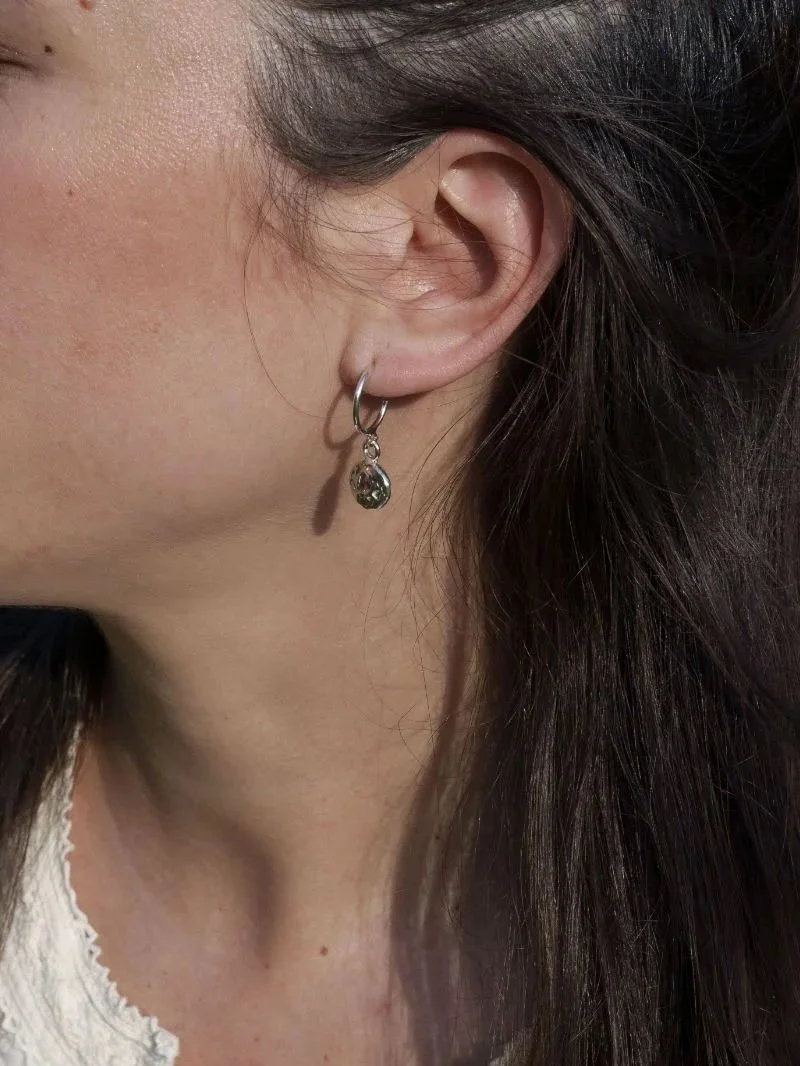 Recycled silver ruby earrings with pink red gemstones, handmade modern jewellery for wild feminine souls