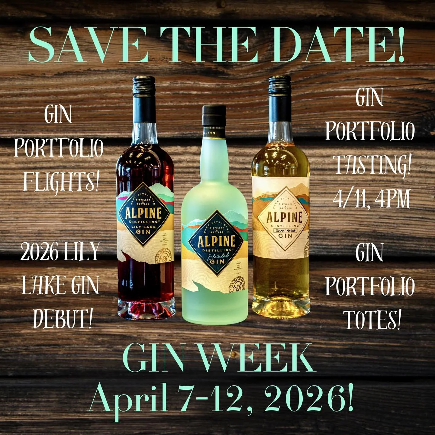 🌸 Have you heard? Gin in IN! @alpinedistilling will celebrate all things gin during GIN WEEK, April 7-12, 2026. Join us for an exclusive Gin Portfolio Tasting on April 11, led by Master Distiller Sara Sergent! Pick up a bottle of the limited-product