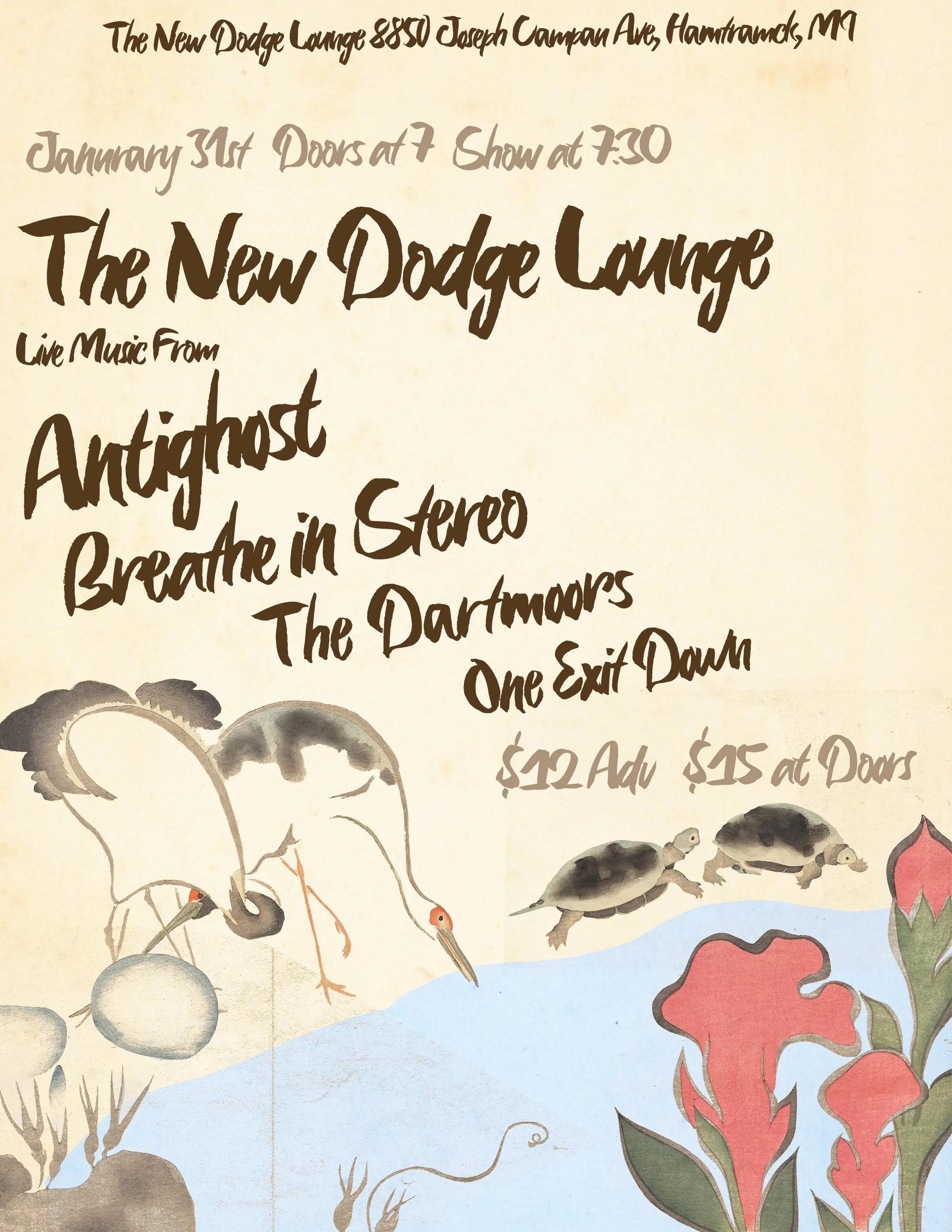 Breathe in Stereo, Antighost, The Dartmoors and One Exit Down