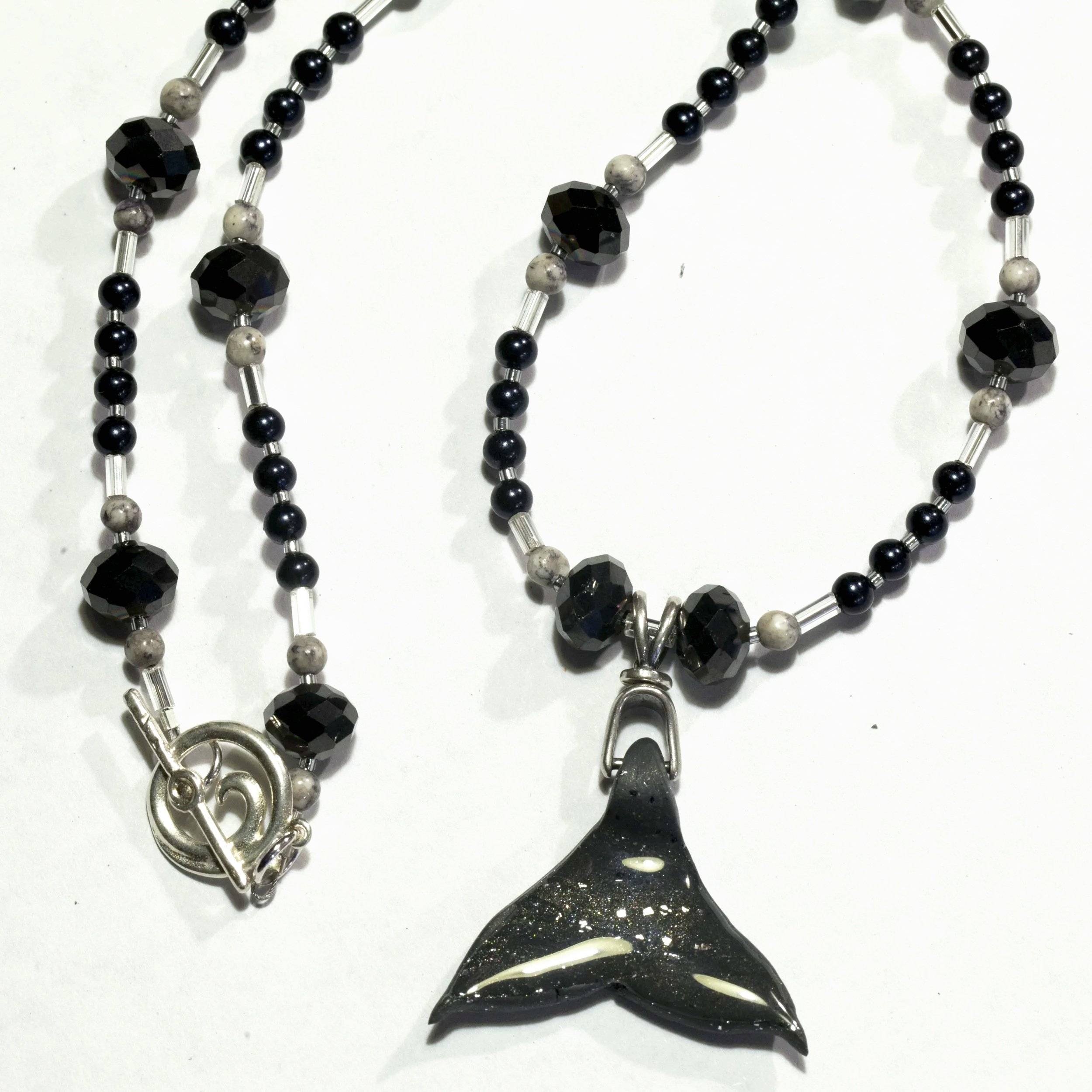 Whale Tail Gray Necklace I