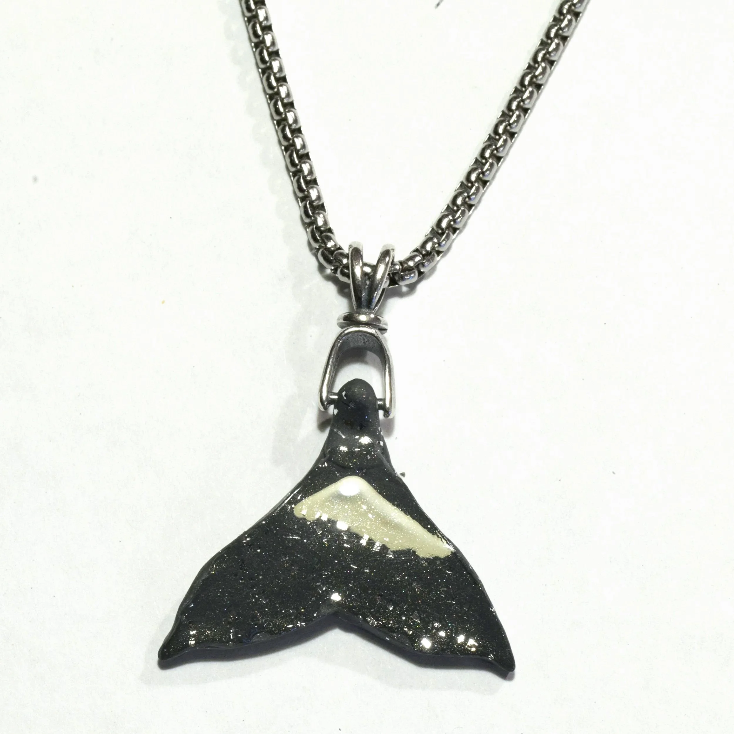 Whale Tail Gray Necklace II (20 and 3/8") - $36