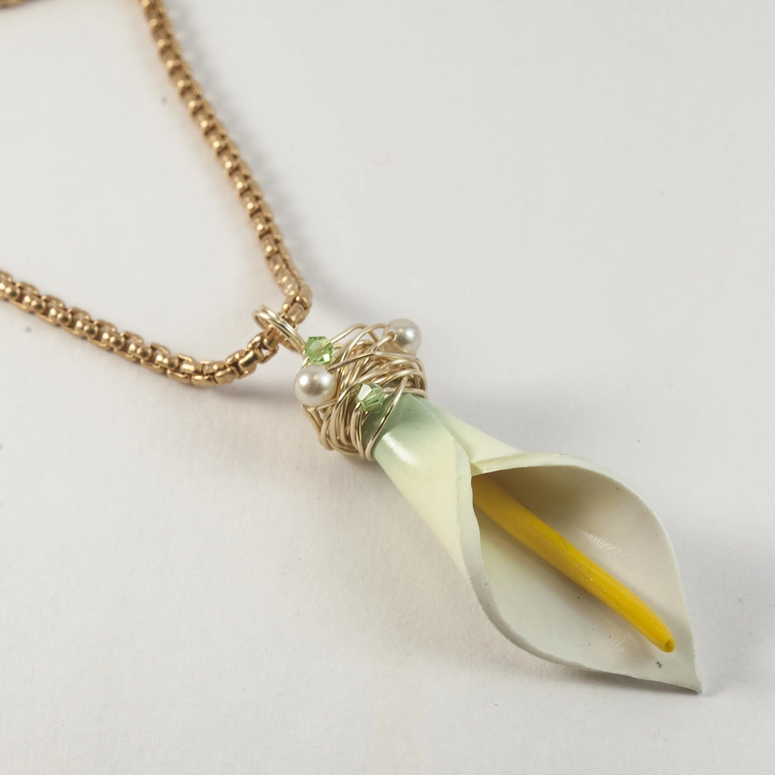 Calla Lily Necklace II - $39  (20 and 1/4")