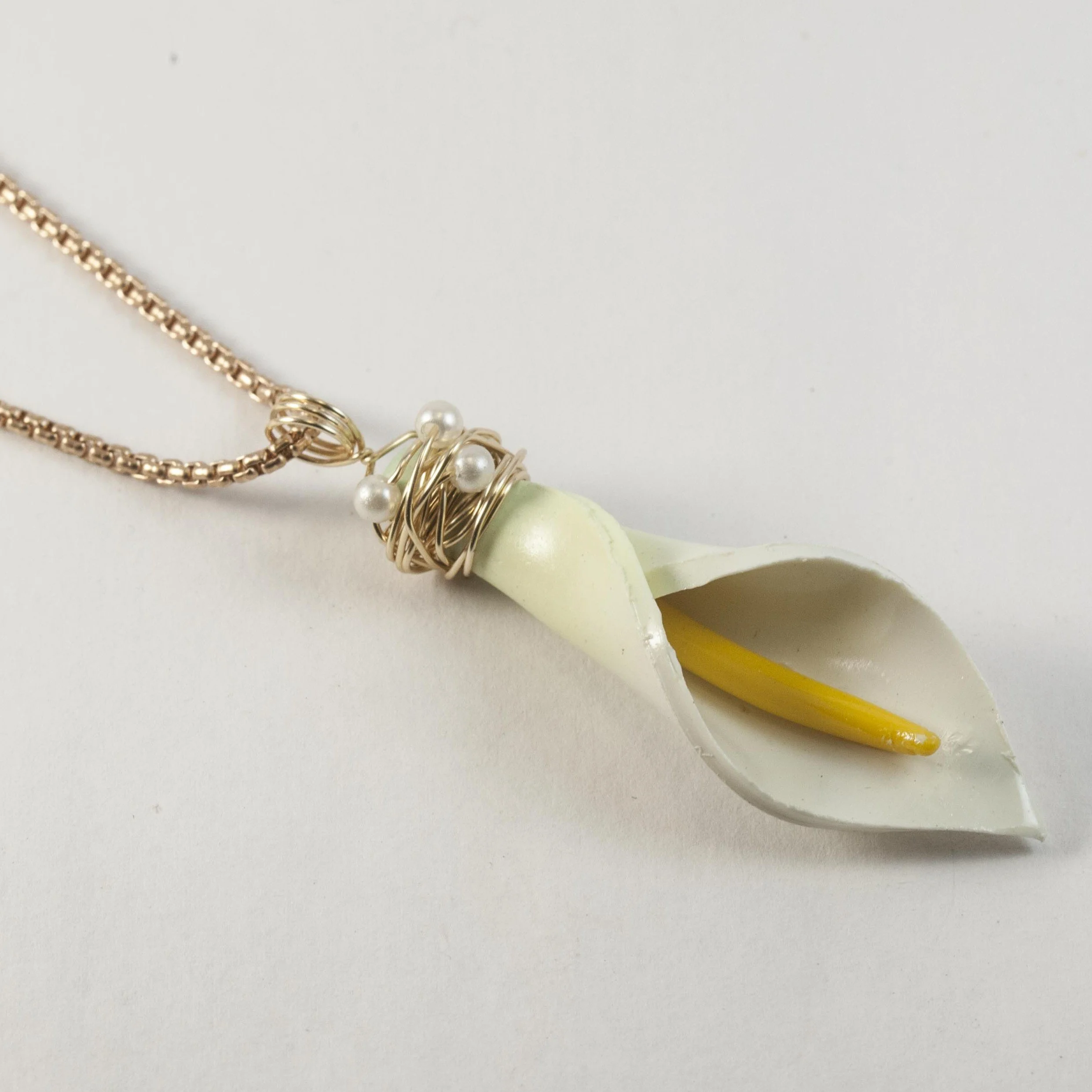Calla Lily Necklace III - $39 (20 and 1/2")