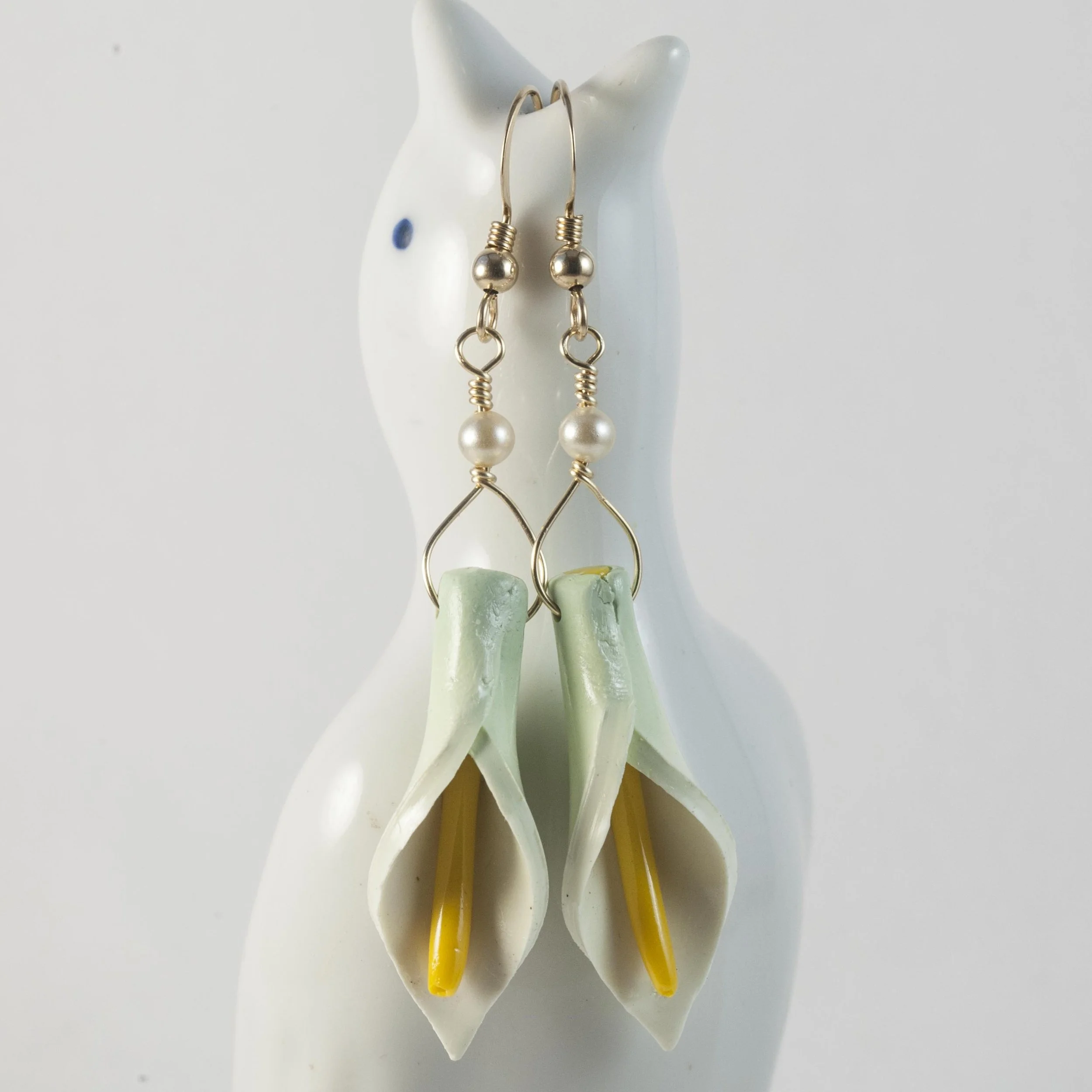 Calla Lily Earrings I (minis) - $29