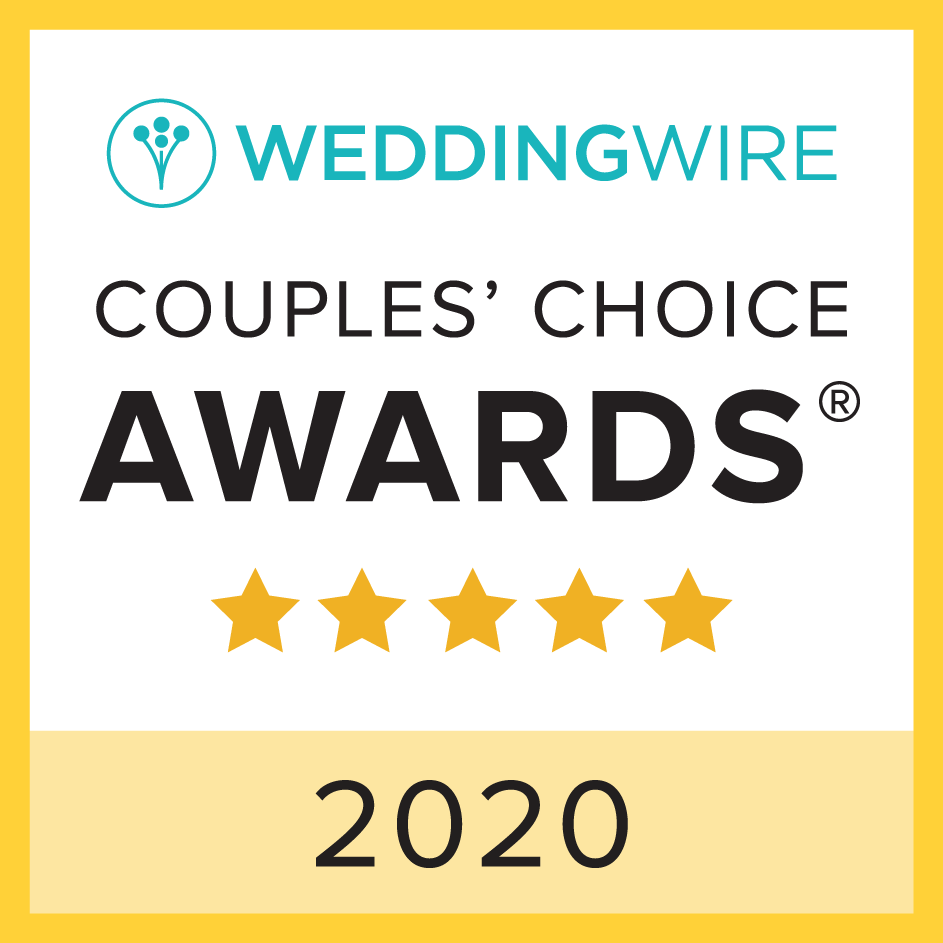 “Couple’s Choice Award 2020” badge from Wedding Wire.