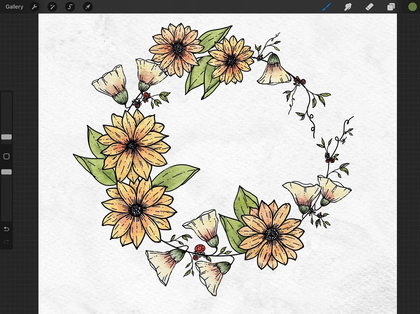 Definitely still inspired by @summercreativeretreat and practicing new sketching and #procreate skills :) #summercreativeretreat #summercreativeretreat2025 #watercolorandink #watercolordigital #stilllearning #smallthings