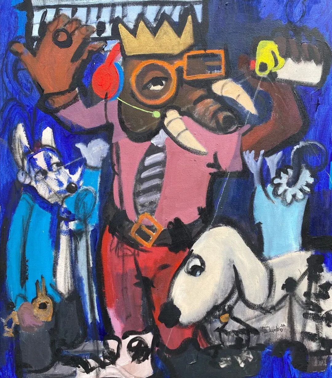 &quot;Elephant in the room&quot; by Sotonye Jumbo @sotyj exhibited at the Small and Iconic , The Artssembly Edition.  Among a gathering of stars, there is always one that shines brighter and demands attention. 

Medium: Acrylics on canvas

Dimension: