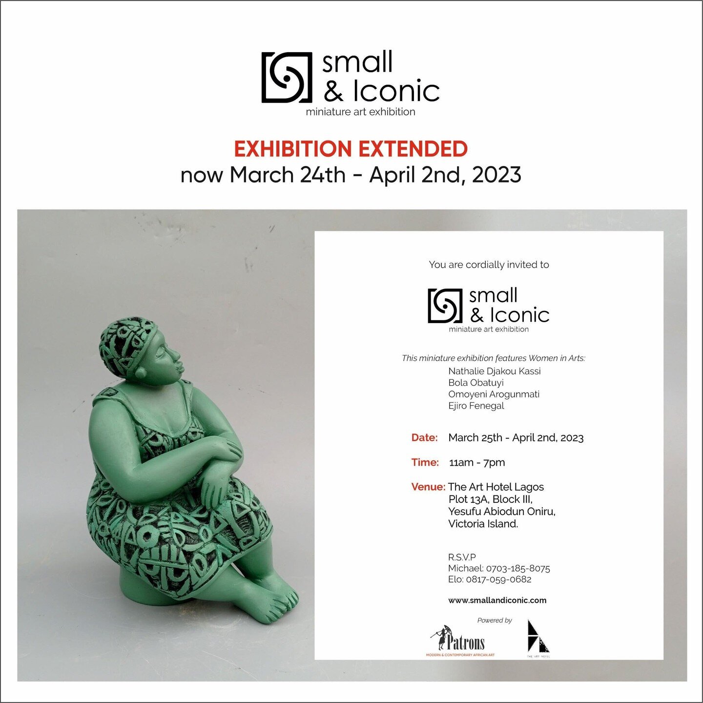 You asked we listened!

The small and Iconic Miniature Art Salon has been extended to April 2nd, 2023.

The first three days were magical and full of iconic artwork, wonderful conversations and the best people. This extension offers the art-collectin
