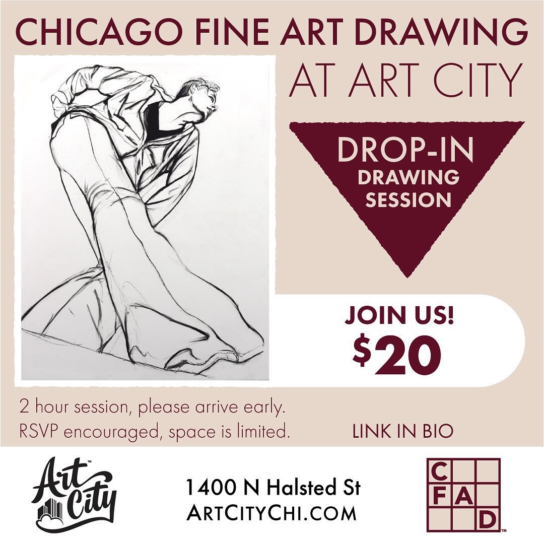 Come in for a figure drawing session with us! ✍️

We have Drop-In Figure drawing hours: 
Tuesdays: 11 AM to 1 PM
Saturdays: 11 AM to 1 PM

As well as instructed Figure-Drawing Classes: 
Thursdays: 7 to 9 PM

Reserve your spot through the link in our 