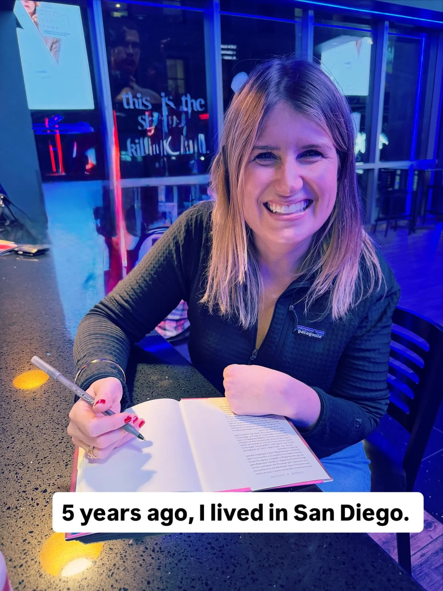 I don&rsquo;t know how I got lucky enough to live this life. 

Signing my book before having wine and popcorn with @djallisonkinney while watching #delivermefromnowhere was not even remotely on my radar five years ago. 

And I wouldn&rsquo;t have it 