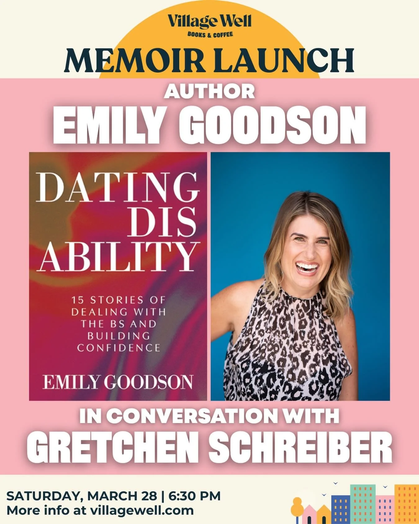 My @villagewellcc event with the fabulous @gretch_schreiber has been rescheduled to March 28th. I cannot wait for this conversation (and to be in Los Angeles again)!

Save the date. Hope to see you there!