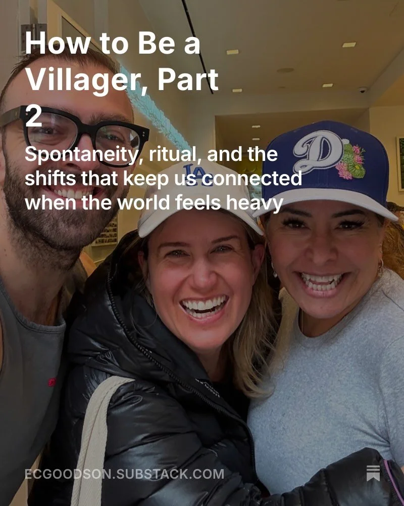 I planned to write more about my publishing process this week, but decided continuing the discussion of how to expand your village was the better path for this moment.

The full essay is on Substack! I hope you enjoy ❤️ #friendshipgoals