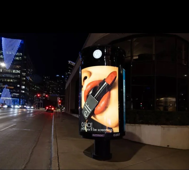 Nighttime billboard large digital billboard, wall mount billboard, billboard, billboard upgrade, LED billboard, wood pole billboard, OOH, custom billboard, digital billboard