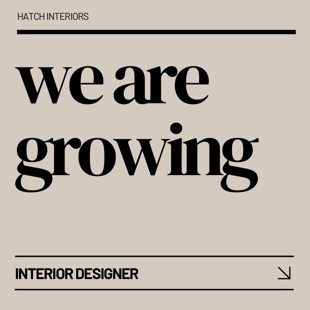 ✨📣✨Hatch Interiors is growing, and we&rsquo;re looking for a talented Interior Designer to join our team! 

If you&rsquo;re passionate about creating thoughtful, well-designed spaces and enjoy collaborating with clients and project teams, we&rsquo;d