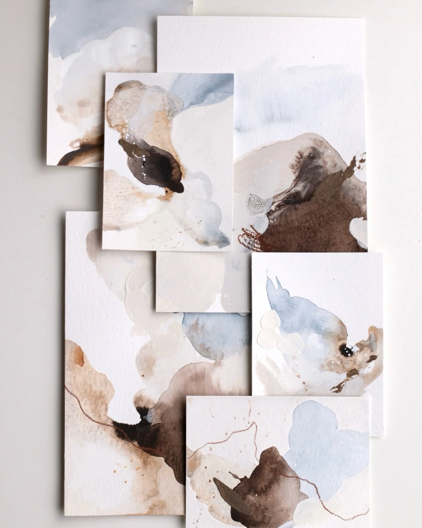 January studies &mdash; emerging from this month&rsquo;s colour story.

After completing my January colour story, I began translating its palette and atmosphere into small, intuitive works on paper. These studies grew naturally from that process &mda