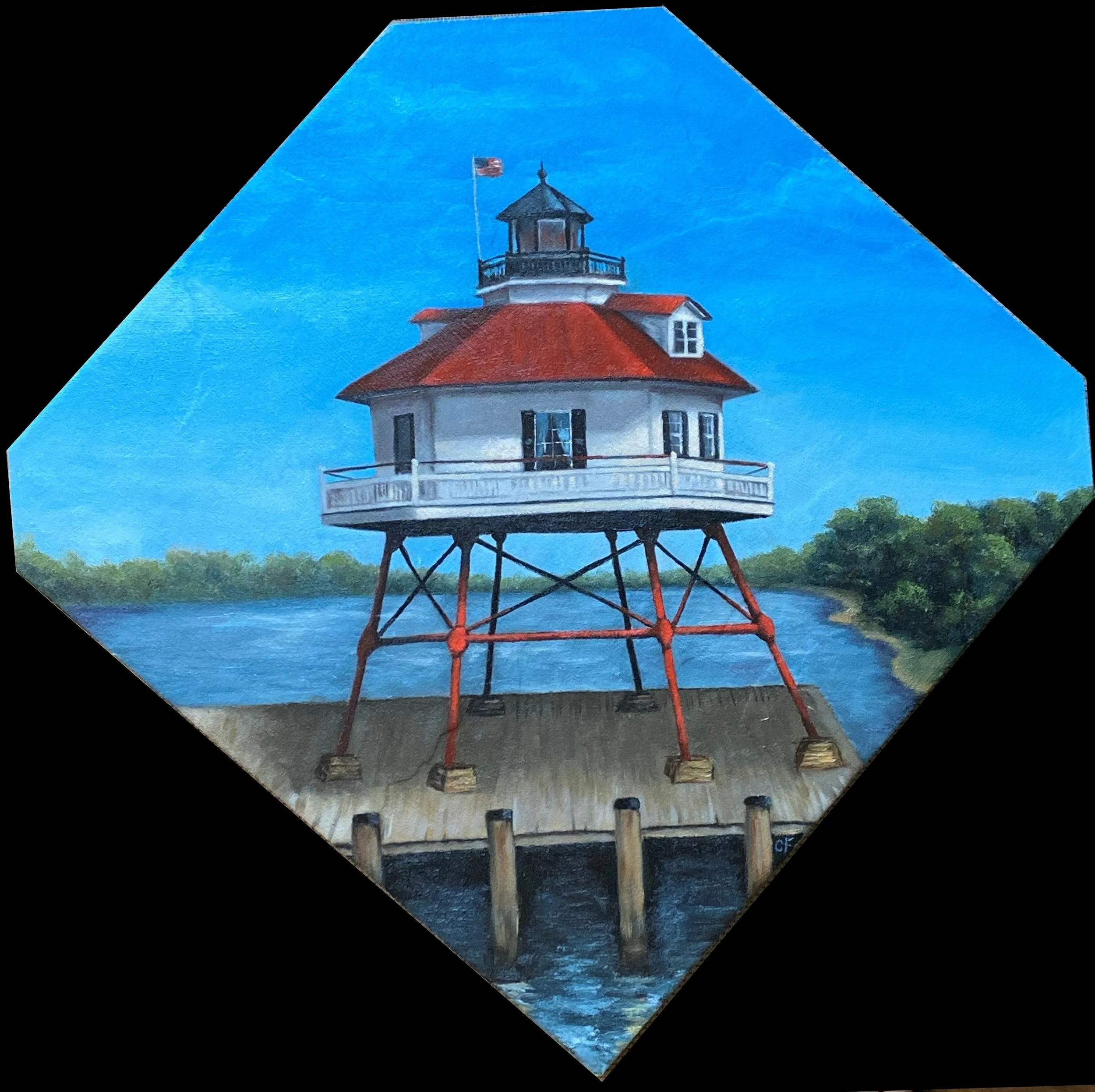 "Drum Point "- Oil on Ceramic Tile
Custom Painted for a Tile Backsplash