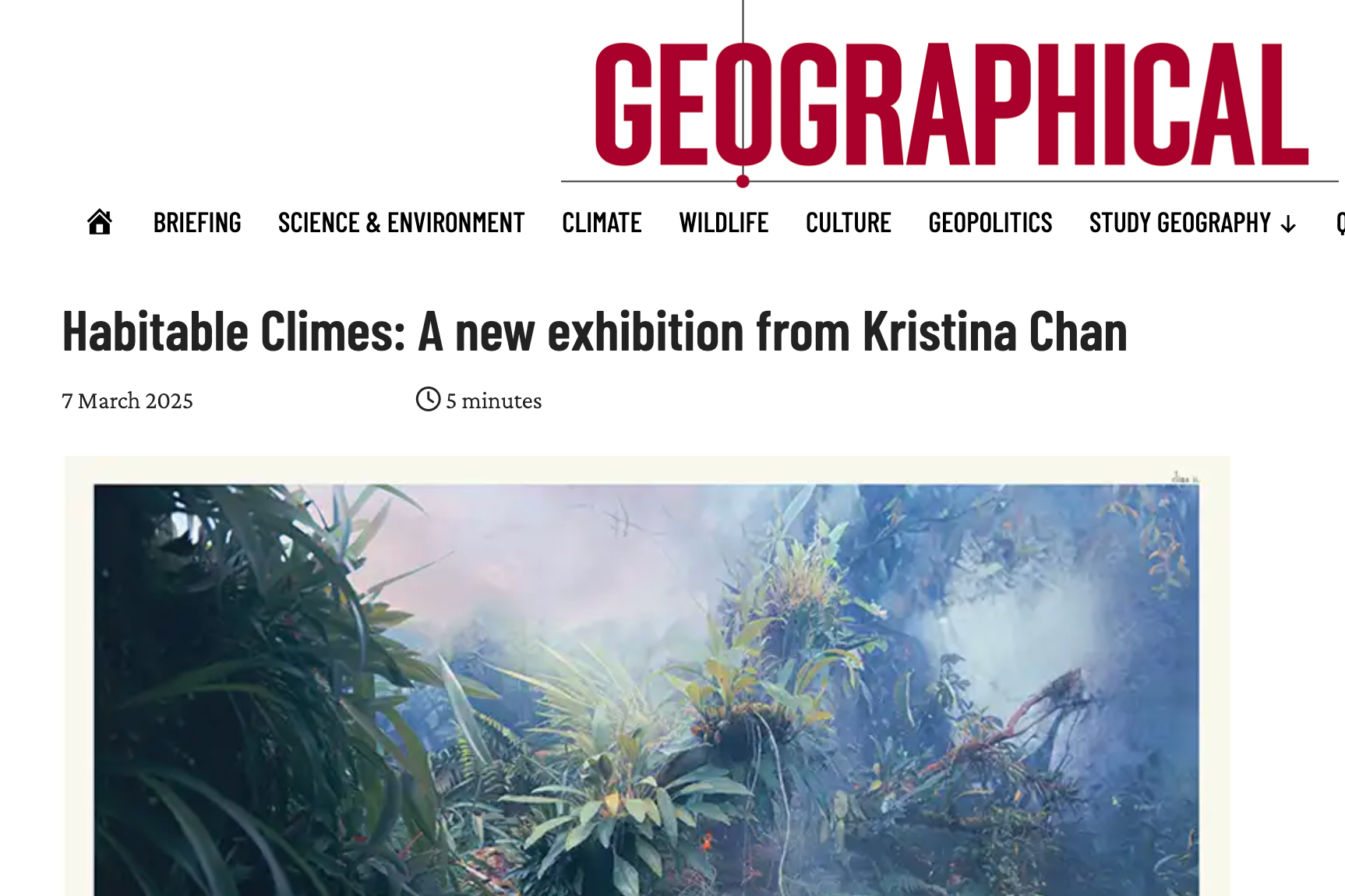 Habitable Climes featured in the Geographical