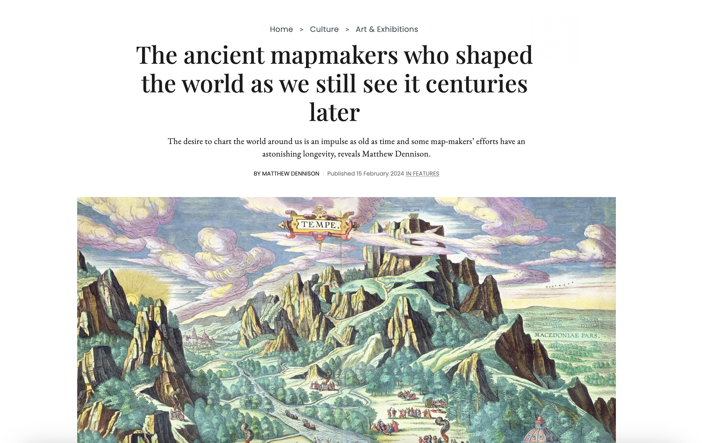 Country Life: Matt Dennison on ancient maps of Sunderland Collection. Kristina Chan speaks on printing process on behalf of Plaintiff Press.