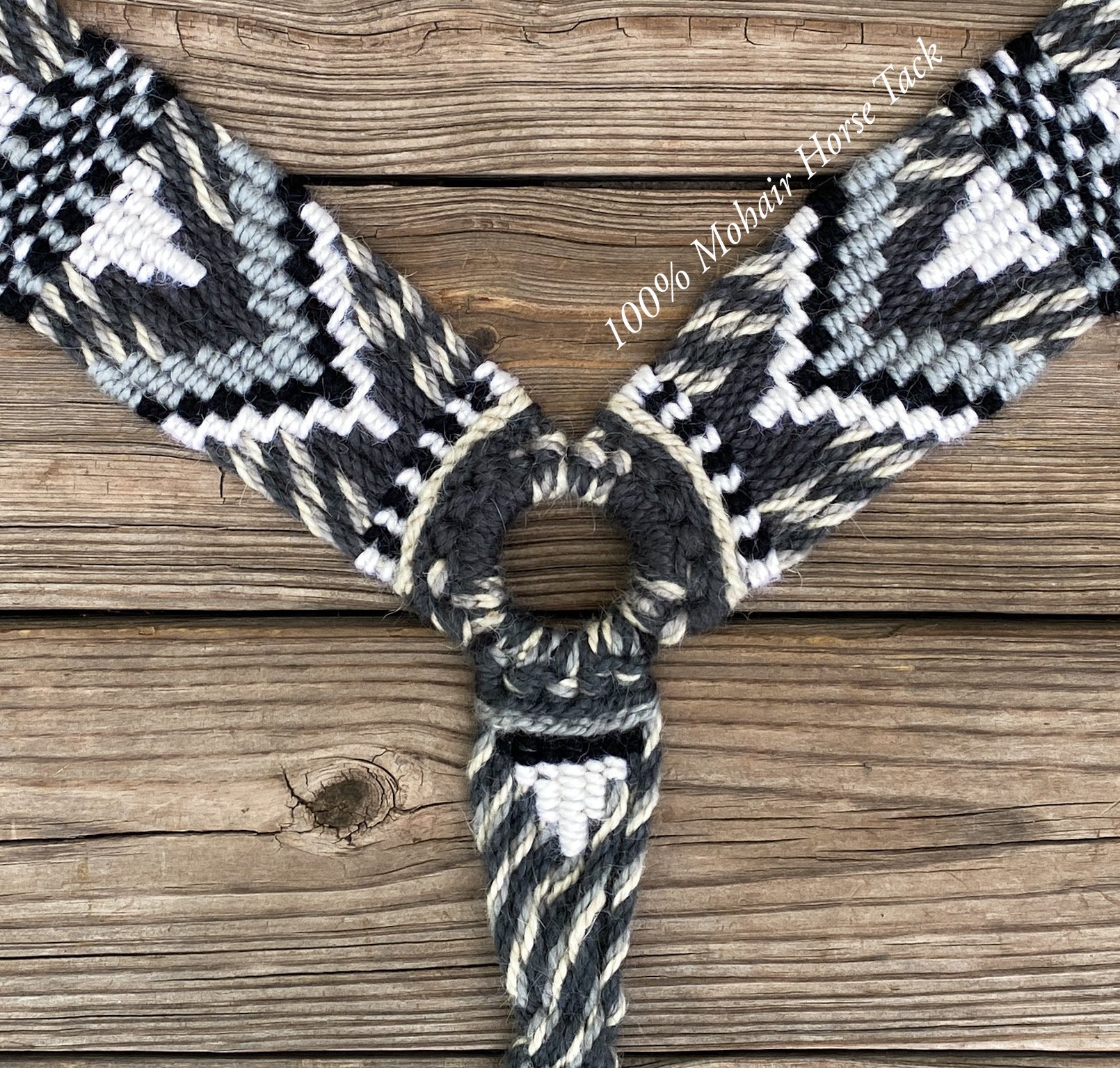 Mohair Breast Collar Horse Tack Set Gray Neutral