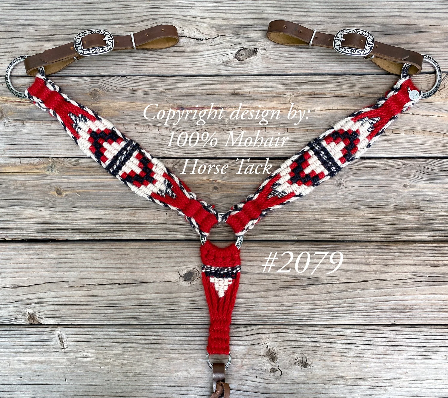 Collier De Poitrine Cheval Western En Mohair Et Cuir Premium