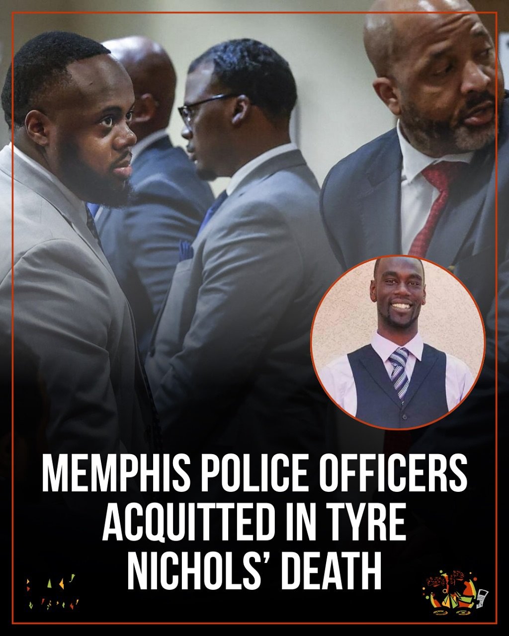 Three former Memphis police officers were acquitted of all state charges, including second-degree murder, in the 2023 beating death of Tyre Nichols, a 29-year-old Black man. The jury’s not guilty verdict followed over eight hours of deliberatio