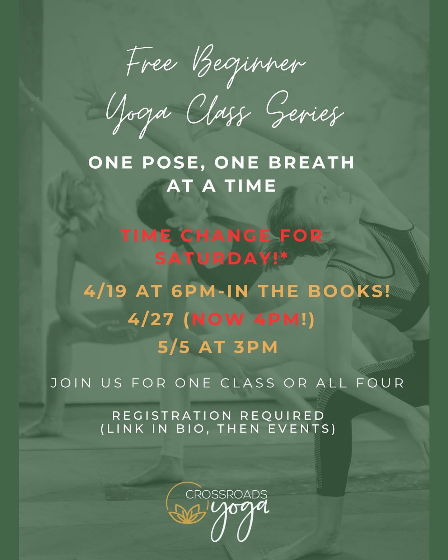 THIS Saturday at 4pm! If you&rsquo;ve ever felt hesitant to try yoga, now&rsquo;s your chance! Learn fundamental poses, get your questions answered, and discover all of the wonderful ways yoga can change your life! 🧘&zwj;♀️🧘🏻&zwj;♀️🧘🏽&zwj;♀️

We